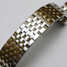 Watch Bands Stainless Steel Watchband 18mm 19mm 20mm 21mm 22mm 23mm 24mm Metal Watch Band Strap Bracelet Polished Silver Gold 230619