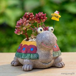 Planters Pots Tortoise Decorative Flowerpot Nice-looking Small Portable Tortoise Succulent Plant Pot Animal Shape Flowerpot for Home R230620