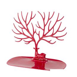 Jewelry Stand Deer Antlers Holder Tree Tower For Earrings Bracelets Anklet Rings Necklace Acrylic Pvc Organizer Display Drop Deliver Dhpgm