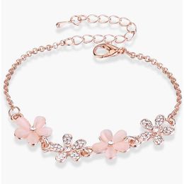 Chain Women Flower Link Anklet Bracelets Cat Eye Opal Anklets Fashion Charm Trendy Accessories Bangles Jewelry Drop Delivery Dh5W7