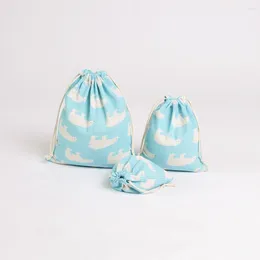 Storage Bags 6 Pcs Drawstring Bag Cotton Linen Organizer Pouch Travel Burlap Gift