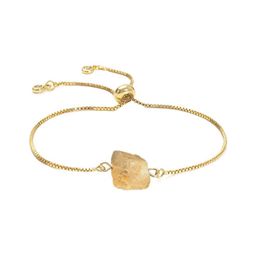 Chain Gold Link Ctrine Bracelet Bracelets Diffuse Energy Healing Chakra Crystal Yoga Cuff Bangle Rough Original Stone Couple Drop De Dh0Qj