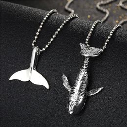 Pendant Necklaces 1PC Punk Metal Fish Tail Necklace For Men Women Vintage Hiphop Rock Mermaid Choker Animals Clavicle Chain Jewellery