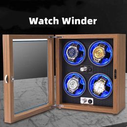 Watch Boxes Cases Watch Winder For Automatic Watches Box Mechanical Watches Rotator Holder Wood Case Winding Cabinet Storage Luxury Display Boxes 230619