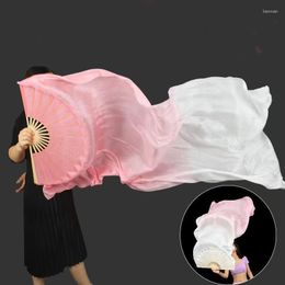 Stage Wear Sell Kid Women Classical Belly Dancing Fan 1pcs Gradient Colour Dancer Practise Long Imitation Silk Fans Rayon