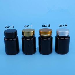 80ml white Black Plastic Empty Bottle Powder Pill Candy Bath Salt With Sealing Paste Empty Cosmetic Container F1666 Ombwa