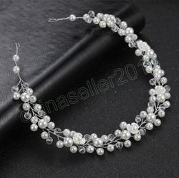 Wedding Hairband Bridal Freshwater Pearls Headpiece Headband Rhinestone Crystal Hair Accessories For Women Girls Elegant Jewellery