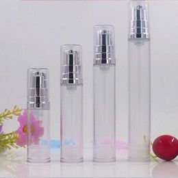 15ML 12ML 10ML 5ML Clear Airless Lotion Pump Bottle Emtpy Refillable hand cream bottle With lotion pump Container F692 Mdbtu