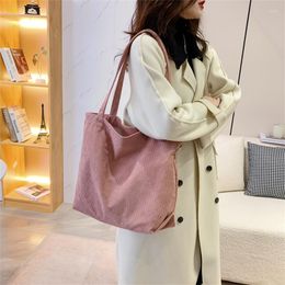 Evening Bags Corduroy Totes For Women Girls Handbags Zipper 2023 Trend Leisure Solid Shopping Promotion Shoulder Party Bag Ladi