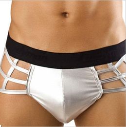 Underpants Sale Men Sexy Underwear Black Faux Leather Latex Boxer Shorts Elastic Stretchable Undershorts Erotic Pu Panties Trunks