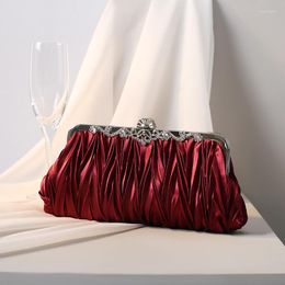 Evening Bags Fashion Silk Bridal Handbags 2023 Classic Vintage Ladies Clutches Wedding Party Bag For Women Daily Handbag Shoulder