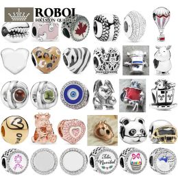 925 sterling silver charms for pandora Jewellery beads Rabbits and Heart-shaped Bead Show Charm