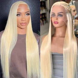 13x6 Lace Front Human Hair Wigs For Women High Quality 613 Blonde Bone Straight Wig 13X4 HD Transparent Lace Frontal Wig