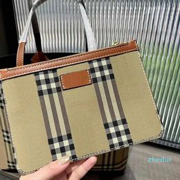 Designer Checker Shopping Bag Women Handbag Purse Canvas Shoulder Bags Two Piece Set Clutch Fashion Letter Print Tartan Leather