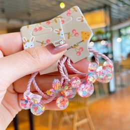 Hair Accessories 2pcs Girl Crystal Elastic Bands Sweet Fruits Clips Ties Ponytail Holders Children Baby Headbands