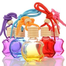 Crystal Glass Perfume Pendant Car-styling Auto Ornament Colourful Empty for Essential Oils Car Perfume Bottle F1159 Fsiji