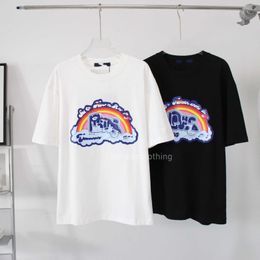 Men's and women's short sleeve T-shirt high quality fabric summer L new breathable couple dress design rainbow letter printed logo 487890