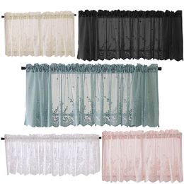 Curtain Modern Lace Jacquard Window Valance Hem Coffee Short for Cabinet Door Bedroom Home Decor 230619