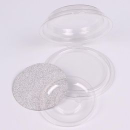 New Model False Eyelashes Packing Box Transparent Round Eyelashes Container with Silver Card Empty Package Case F531 Qkdan
