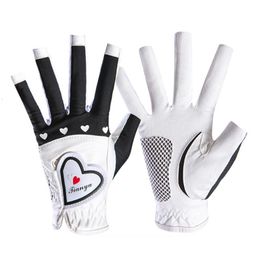 Golf Bags 1Pair Women Gloves Fingerless Soft Sport Ladies Girl Granules AntiSkid Glove Left And Right Hand Elegant Mittens 230619