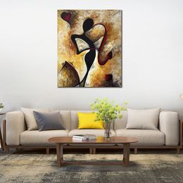 Contemporary Abstract Art on Canvas The Love of Music Textured Handmade Oil Painting Wall Decor