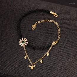 Charm Bracelets Bulk Price Fashion Lobster-clasps Shinning Round Zircon For Women Cotton Rope Chain Breclets Jewellery