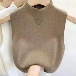 Clothes tshirts designer women vest Spring Summer Womens Sweaters spring fall loose Letter waistcoat jumper woman round neck pullover knits sleeveless top size s L