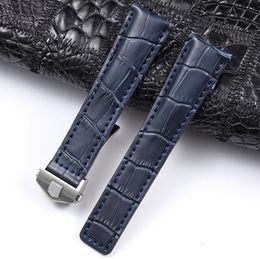 Watch Bands Genuine leather bracelet 24mm 20mm 22m for watchband men wristwatches band accessories fold buckle leather watch strap 230619