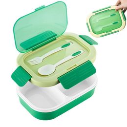 Dinnerware Sets Toddler Lunch Box For Work With 3 Compartments Microwave Safety Carrying Handle Organizer Forks And Spoons