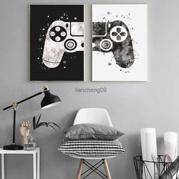 Modern Watercolour Game Handle Wall Art Poster Boy Game Room Living Room Bedroom Home Decor Canvas Painting Mural Gifts Pictures