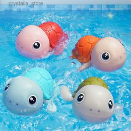 Baby Bath Toys Animal Cute Cartoon Tortoise Toddler Water Toys Wind-Up Swim Turtle Bathroom Baby Clockwork Animal Toy L230518