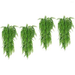 Decorative Flowers 4 Pcs Outdoor Wedding Decorations Artificial Green Plants Wall Fake Leaf 85x25cm Hanging Greenery Plastic Leaves