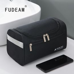 Cosmetic Bags FUDEAM Polyester Men Business Portable Storage Bag Toiletries Organizer Women Travel Hanging Waterproof Wash Pouch 230620