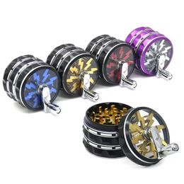 4 Layers 63mm Hand-operated Lightning Tobacco Grinders Aluminium Alloy Metal Herb Grinders Smoking Accessories