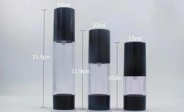 wholesale hot sale new 30ml black airless pump bottle empty,30 ml plastic airless Refillable Bottles Fashion