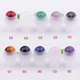 Natural Gemstone Roller Ball For 5ml 10ml THICK Essential Oil Perfumes Oil Liquids Bottle Roll On Bottles 10 Colours F2005 Onljs