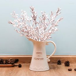 Decorative Flowers 6pcs Artificial White Snow Branches Christmas Decorations For Home DIY Crafts Fake Branch Navidad Year Ornaments
