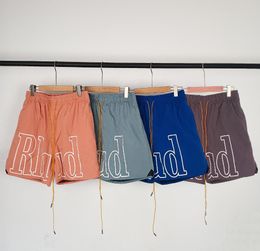 Homens Shorts Designer RH Calças de praia Calças de moletom de lazer de verão Nadar Curto Na altura do joelho Hip Hop High Street Treinamento esportivo Masculino Cintura elástica