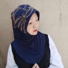 Ethnic Clothing Bridal Shower Rhinestones Hijabi Luxury Instant Muslim Women Hijab Wear