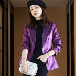 Women's Suits 2023 Women's Jacket Fashion Purple Slim Casual Coat OL Styles Autumn Winter Blazers For Women Business Work Blazer Outwear