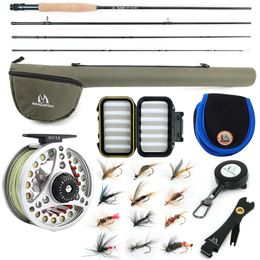 Rod Reel Combo Maximumcatch 3-8WT Fly Fishing Rod And Reel Combo Set 8'6''9' Medium-fast Fly Rod Pre-spooled Fly Reel Line Triangle Tube 230619