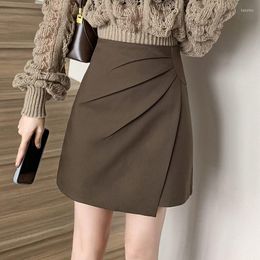 Skirts High Waist Wrap Short Skirt Japanese Fashion Korean Clothing Modelutti Women's Womens 2023 Prom Clothes Rave Harajuku