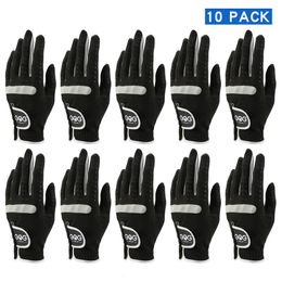 Golf Bags Pack of 10 PCS Men's Gloves Breathable Black Soft Fabric Brand GOG Glove Left Hand Drop Ship 230619