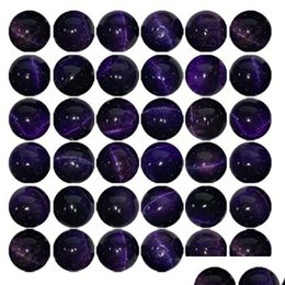 Crystal 36Pcs 12Mm Natural Round Stone Bead Loose Gemstone Diy Smooth Beads For Bracelet Necklace Earrings Jewellery Making Dro Dhc29