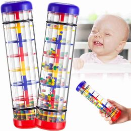 Montessori Baby Rain Stick maker Hourglass Music Hand Shaking Baby Rattle Baby Toy Sensory Educational Toy Montessori 1 year L230518