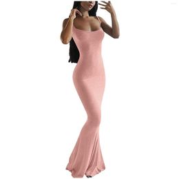 Freizeitkleider Damenmode Einfarbiges Kleid Bodysuit Schlinge Schlank Lang Zuhause Elegant Sexy Tag Für Frauen