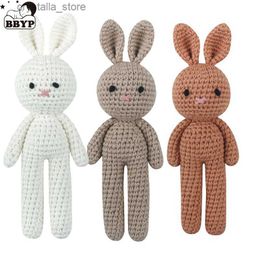Simpatico coniglio farcito a maglia per bambini giocattolo cartone animato coniglietto fatto a mano giocattoli di peluche neonato appiglio bambino bambole che dormono presto regali per la doccia