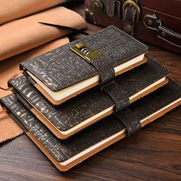 Notepads A5 A6 B5 Codebook Diary with Lock European Retro Notebook Simple Hand Account Book Notepad 200 Pages 230620