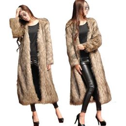 Cappotto invernale da donna in pelliccia sintetica tinta unita soffice pile manica lunga peloso casual taglia asiatica S-6XL taglie forti