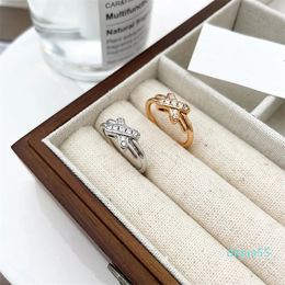 Designer ring for women Classic Ring Fashion Trendy Rose Gold Diamond Rings Couple Rings Engagement Letter Rings Holiday Gift